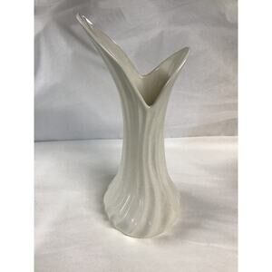 Red Wing 818 Vase, White Luster, Mid Century Modern 13” 1950s